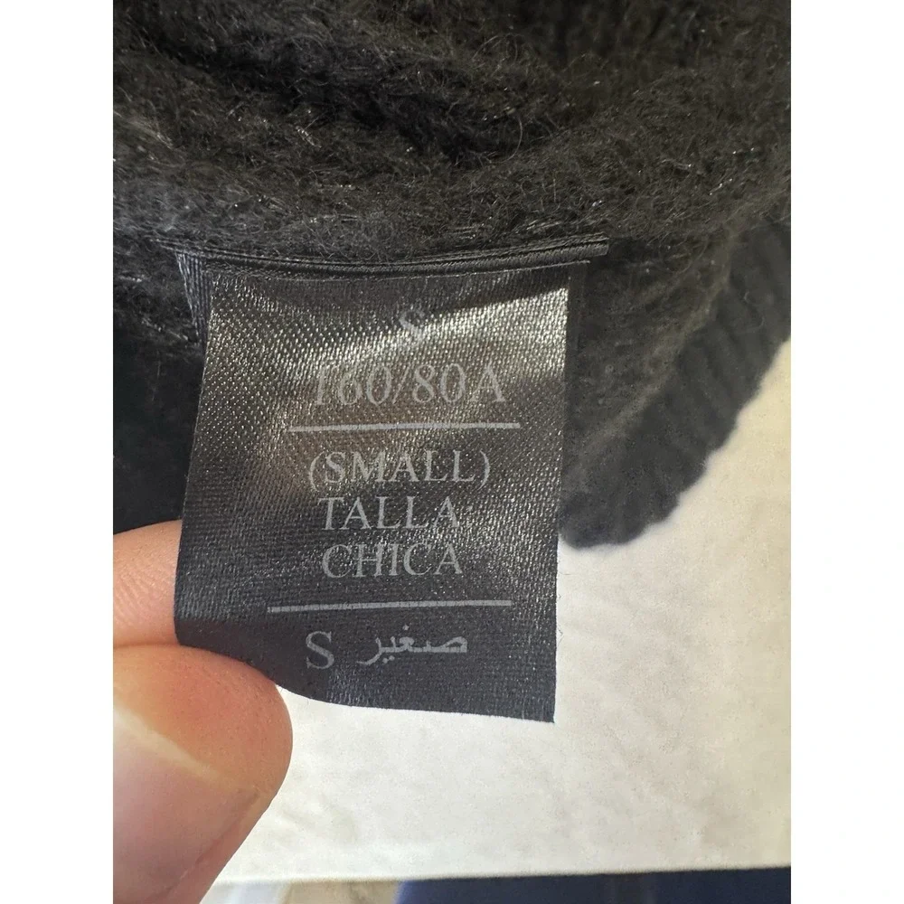 AllSaints‎ Myra Shine Wool Blend Women's Sweater Puff Shoulders in Black Size S